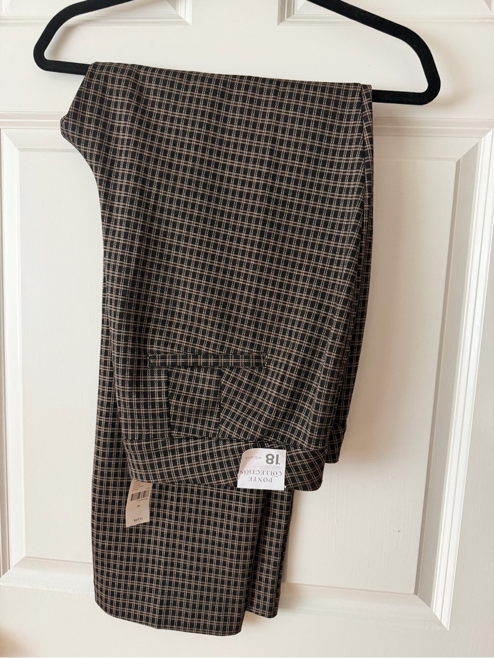Lane Bryant Black and Brown Plaid Boot Cut Pants
